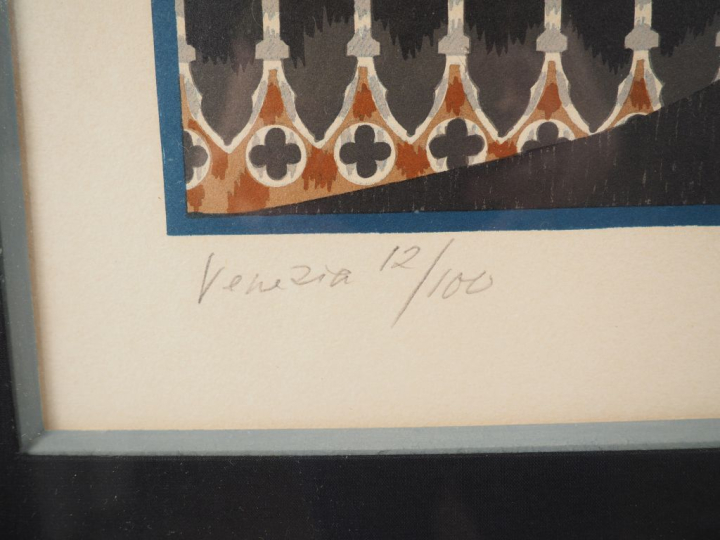 Jean PICART LEDOUX. "Venezia". Lithographie en couleur signée en bas à