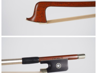 Vente aux enchères Archet de violon 	fait par Roger François Lotte en pernambouc monté ma