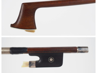 Vente aux enchères 	Interessant archet de violon	 fait par Jean Jacques Millant à Paris e