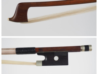 Vente aux enchères Archet de violon 	marque apocryphe "Fcois Lotte", baguette allemande e