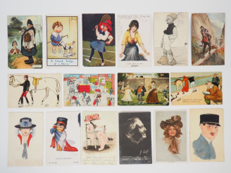 Vente aux enchères 29 différentes cartes postales anciennes françaises et anglaises. Dim.