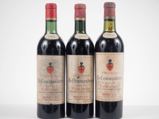 Vente aux enchères 3 BOUTEILLES CHÂTEAU LA COMMANDERIE POMEROL - 1964 - BG/ES