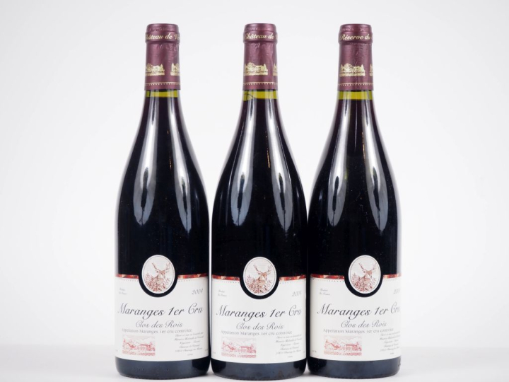 3 BOUTEILLES MARANGES 1er CRU "CLOS DES ROIS" MAURICE BIDOUILH - 2004