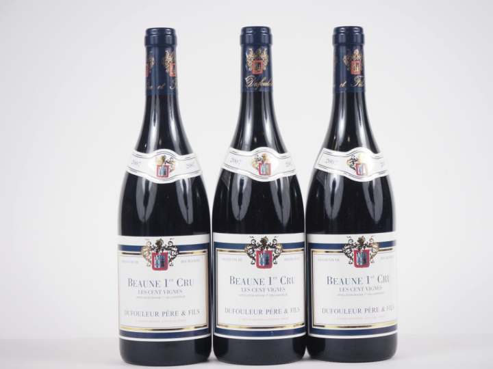 3 BOUTEILLES BEAUNE 1er CRU "LES CENT VIGNES" DUFOULEUR PÈRE   FILS - 