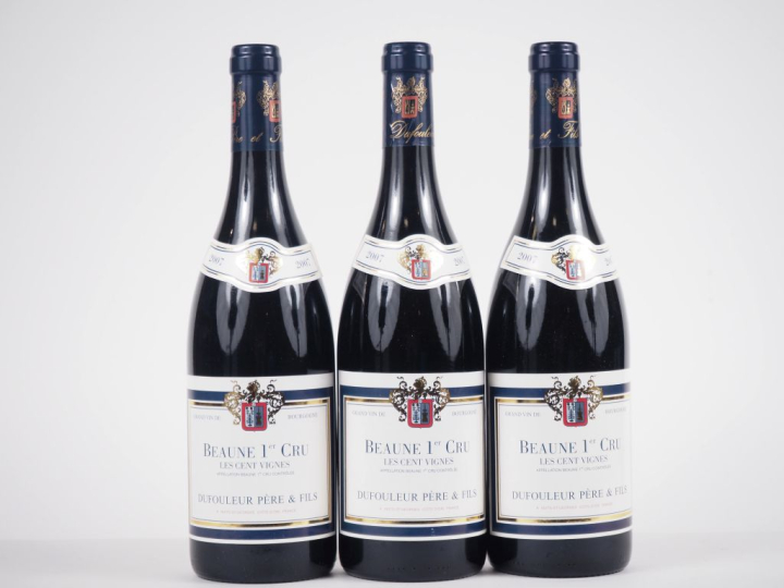 3 BOUTEILLES BEAUNE 1er CRU "LES CENT VIGNES" DUFOULEUR PÈRE   FILS - 