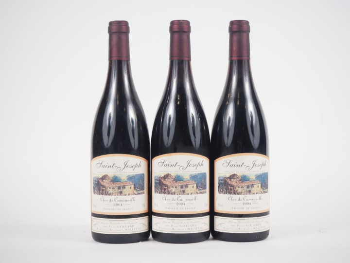 3 BOUTEILLES SAINT JOSEPH "CLOS DE CUMINAILLE" DOMAINE PIERRE GAILLARD