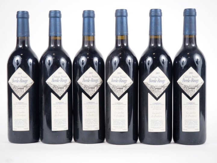 6 BOUTEILLES CHÂTEAU PRIEURÉ BORDE ROUGE CORBIÈRES - 2003
