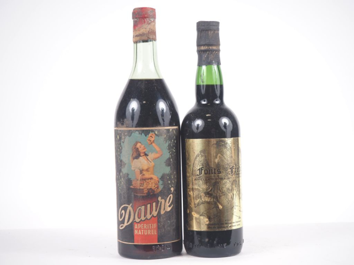 2 BOUTEILLES : 1 BOUTEILLE FONTS FRÈDAS MAURY/1 VIEILLE BOUTEILLE DAUR