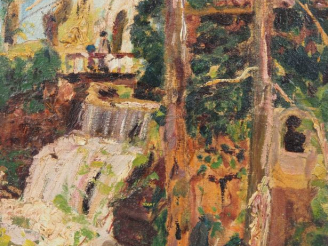 Vente aux enchères Mario CAVAGLIERI.  "La cascade" Huile sur toile, signée en bas à droit