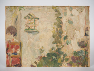 Vente aux enchères Mario CAVAGLIERI. "la fillette au canaris" Circa 1911 Huile sur carton