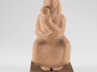 Vente aux enchères Henri Paul REY. "jeune mère et son enfant" Sculpture en terre cuite Si