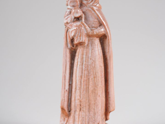 Vente aux enchères Henri Paul REY.  "Vierge à l'enfant"  Sculpture en terre cuite émaillé