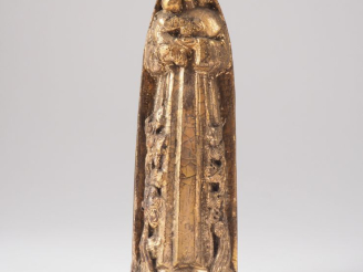 Vente aux enchères Henri Paul REY.  "Vierge à l'enfant" Sculpture en terre cuite émaillée