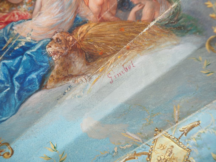 Eventail XIXème circa 1850. 12 brins + 2 MB. Monture en ivoire finemen