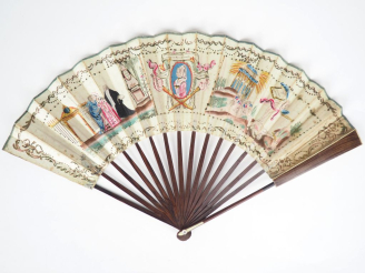 Vente aux enchères Eventail XVIIIème, période révolutionnaire. Monture en palissandre à 1