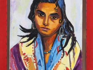 Vente aux enchères Renée ASPE.  "portrait de jeune mexicaine"  Huile sur toile, signée en