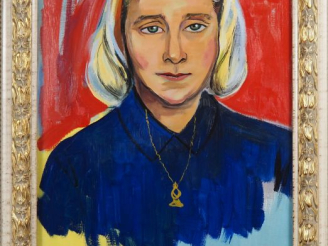 Vente aux enchères Renée ASPE.  "portrait de jeune femme" Huile sur toile, signée en bas 