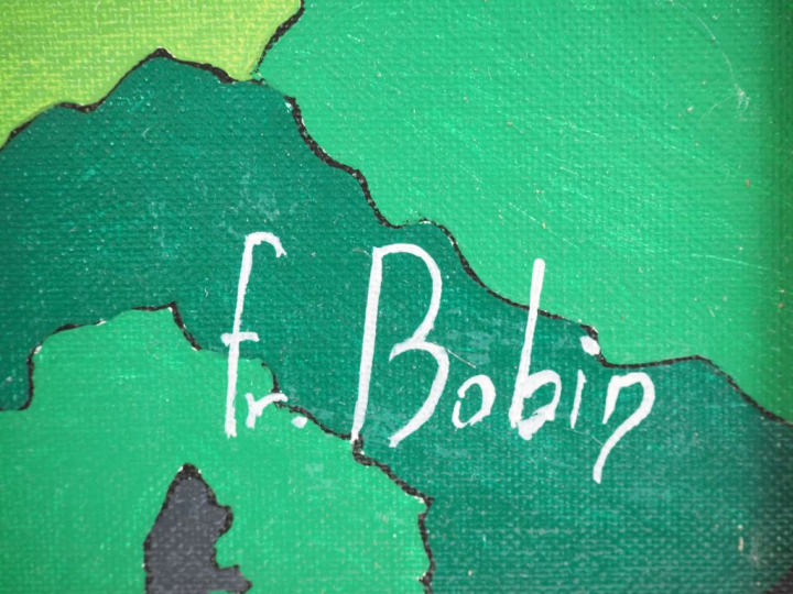 Francis BOBIN. "Saint Michel de Cuxa". Huile sur toile, signée en bas 