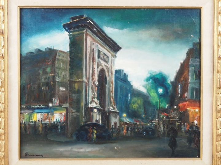 BONNANO. "Vues de Paris" 2 huiles sur toile Signées Dim. 47 x 55 cm