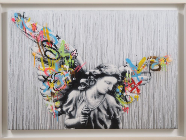 Martin WHATSON. "Angel". Huile sur toile, signée et datée 2013. Dim. 6