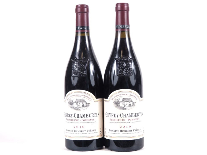 2 BOUTEILLES GEVREY CHAMBERTIN 1er CRU POISSENOT DOMAINE HUMBERT FRÈRE