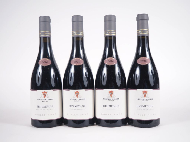 4 BOUTEILLES HERMITAGE "NOBLES RIVES" HÉRITIERS GAMBERT CAVE DE TAIN -