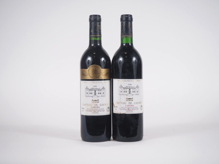 2 BOUTEILLES CHÂTEAU DE GAUDOU CAHORS : 1 DE 1990/1 DE 1991