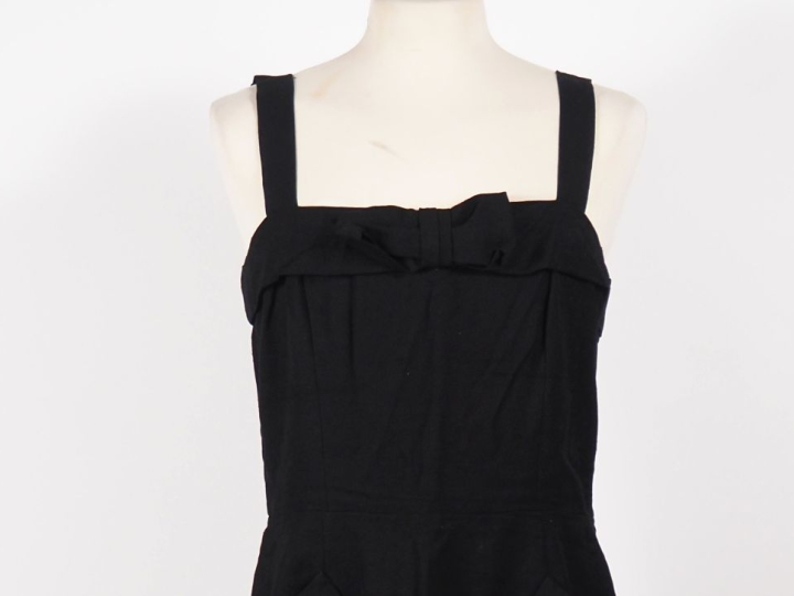 NINA RICCI, Boutique Robe à fines bretelles noire en fibranne (100%), 