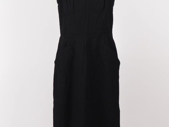 NINA RICCI, Boutique Robe à fines bretelles noire en fibranne (100%), 