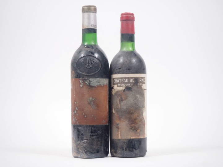 2 BOUTEILLES : 1 CHÂTEAU PAPE CLÉMENT GCC GRAVES ÉTIQUETTE ILLISIBLE/1