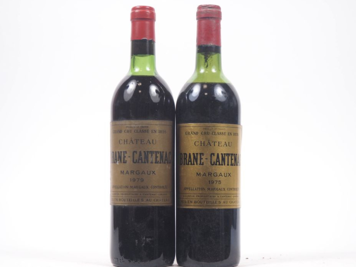 2 BOUTEILLES CHÂTEAU BRANE CANTENAC GCC MARGAUX : 1 DE 1975 - MEP/1 DE