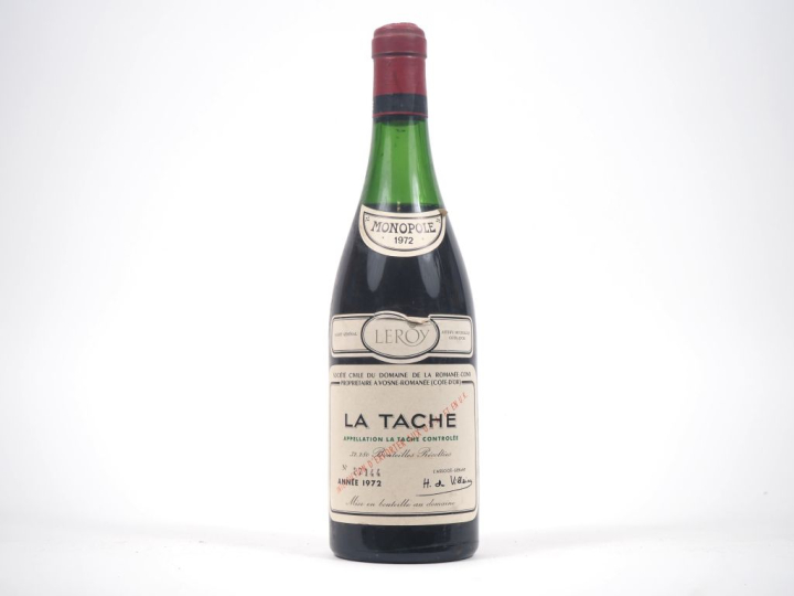 1 BOUTEILLE LA TÂCHE DOMAINE DE LA ROMANEE CONTI - 1972 - 4,9 CM/ETLA
