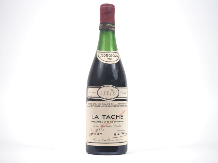 1 BOUTEILLE LA TÂCHE DOMAINE DE LA ROMANEE CONTI - 1972 - 5,7 CM/CAPS 