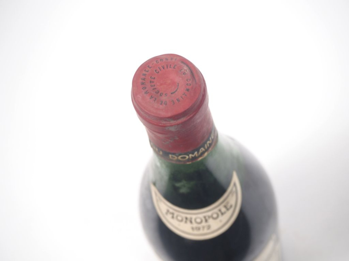 1 BOUTEILLE LA TÂCHE DOMAINE DE LA ROMANEE CONTI - 1972 - 5,7 CM/CAPS 