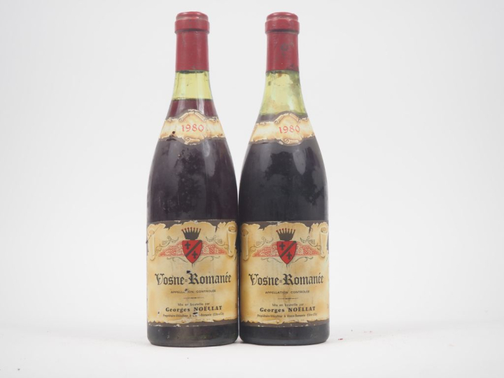 2 BOUTEILLES VOSNE ROMANÉE G. NOELLAT - 1980 - 1 à 3,7 CM