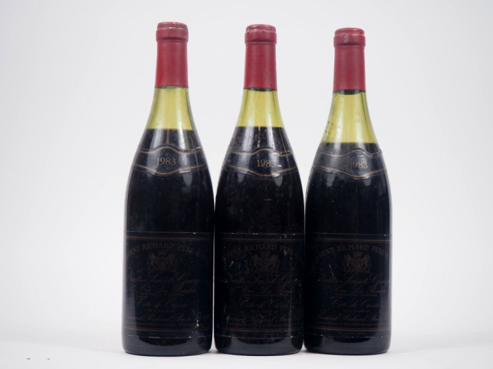 3 BOUTEILLES NUITS ST GEORGES 1er CRU "LES BOUDOTS" TÊTE DE CUVÉE L. R