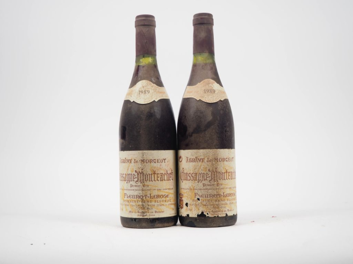 2 BOUTEILLES CHASSAGNE MONTRACHET 1er CRU FLEUROT LAROSE DOMAINE R. FL