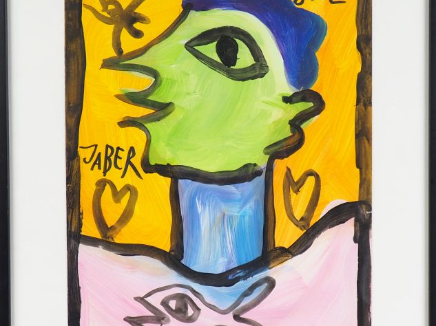 JABER.  "portrait d'homme" Aquarelle, signée en bas à gauche et datée 