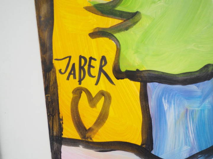 JABER.  "portrait d'homme" Aquarelle, signée en bas à gauche et datée 