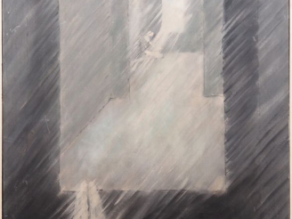 Vente aux enchères Césare PEVERELLI.  "composition" Huile sur toile, signée en bas à droi