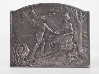 Vente aux enchères RIBERON. Médaille commémorative en argent de la ligne férroviaire de B