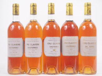 Vente aux enchères 5 BOUTELLES CRU CLAVERIE SAUTERNES - 1990