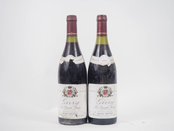2 BOUTEILLES GIVRY "LA GRANDE BERGE" G. MOUTON - 1991 - BS/1 ETA