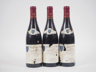 Vente aux enchères 3 BOUTEILLES HOSPICES DE BEAUNE SAVIGNY LES BEAUNE 1er CRU 'CUVEE FOUQ