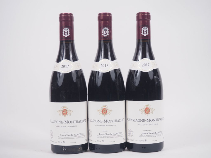 3 BOUTEILLES CHASSAGNE MONTRACHET JEAN CLAUDE RAMONET - 2017