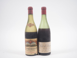 Vente aux enchères 2 BOUTEILLES : 1 POMMARD CHANUT FRÈRES - 1955 - VIDANGE / 1 CÔTE DE BR