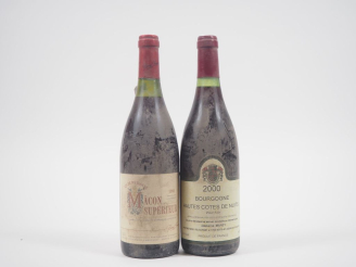 Vente aux enchères 2 BOUTEILLES : 1 MÂCON SUPÉRIEUR - 1996 - BS / 1 BOURGOGNE HAUTES CÔTE