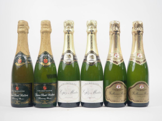 Vente aux enchères 6 BOUTEILLES CHAMPAGNES (37,5 cl) : 2 JEAN NOEL HATON / 2 LOPEZ MARTIN