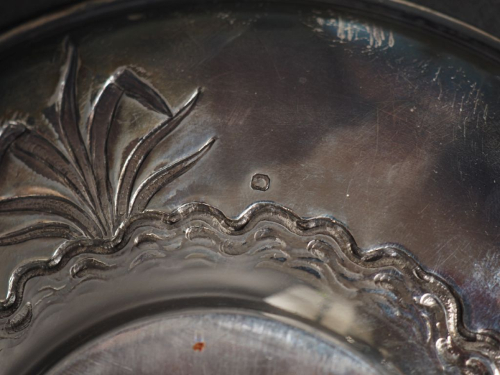 Tasse et sa sous-tasse de style Art Nouveau en argent 925, poinçon Min
