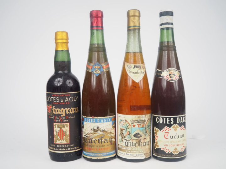 4 BOUTEILLES CÔTES D'AGLY : 1 VINGRAU / 3 TUCHAN 